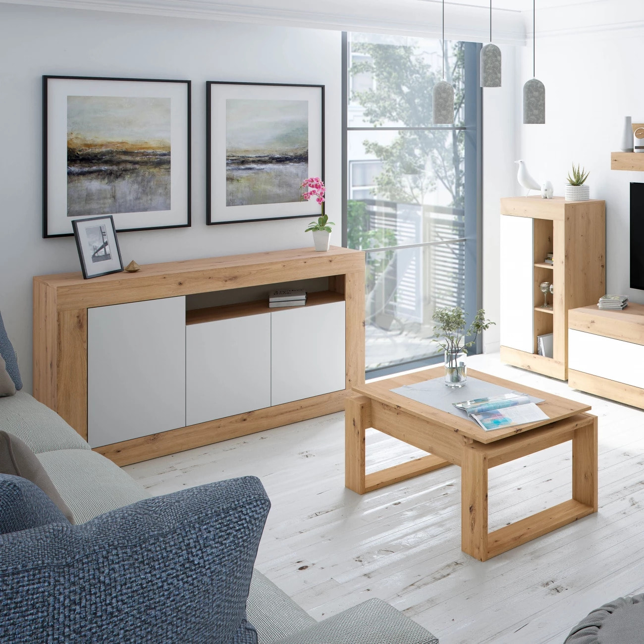 Mesa de centro elevable Nova Alpine Oak