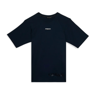 T-shirt slim con stampa lucida sul davanti