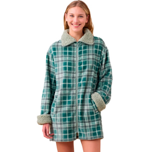 Vestaglia donna invernale in coral articolo scozzese. Noidinotte