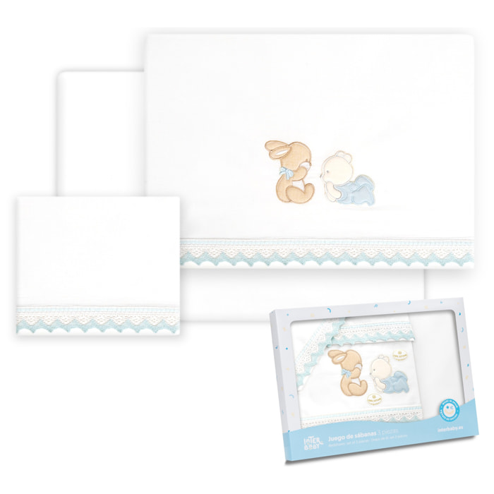 Triptico Coche Oso Tumbado Conejito Bco/Azul