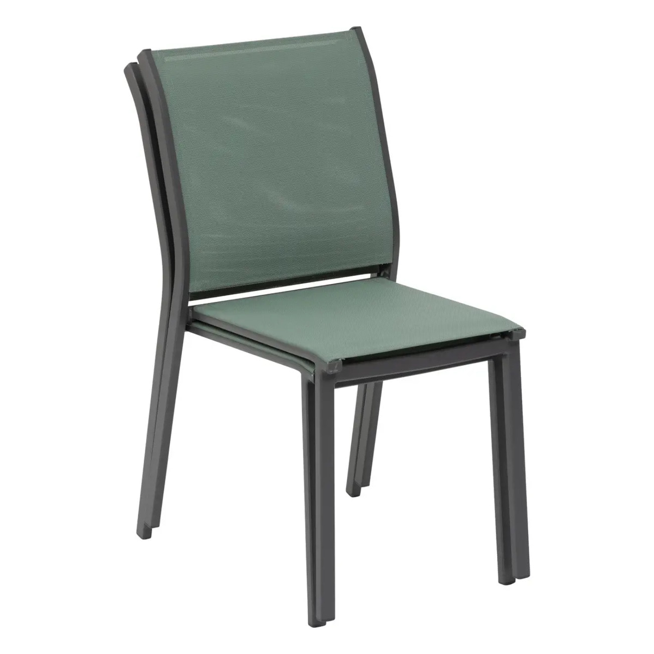 Chaise "Essentia" empilable vert olive & graphite