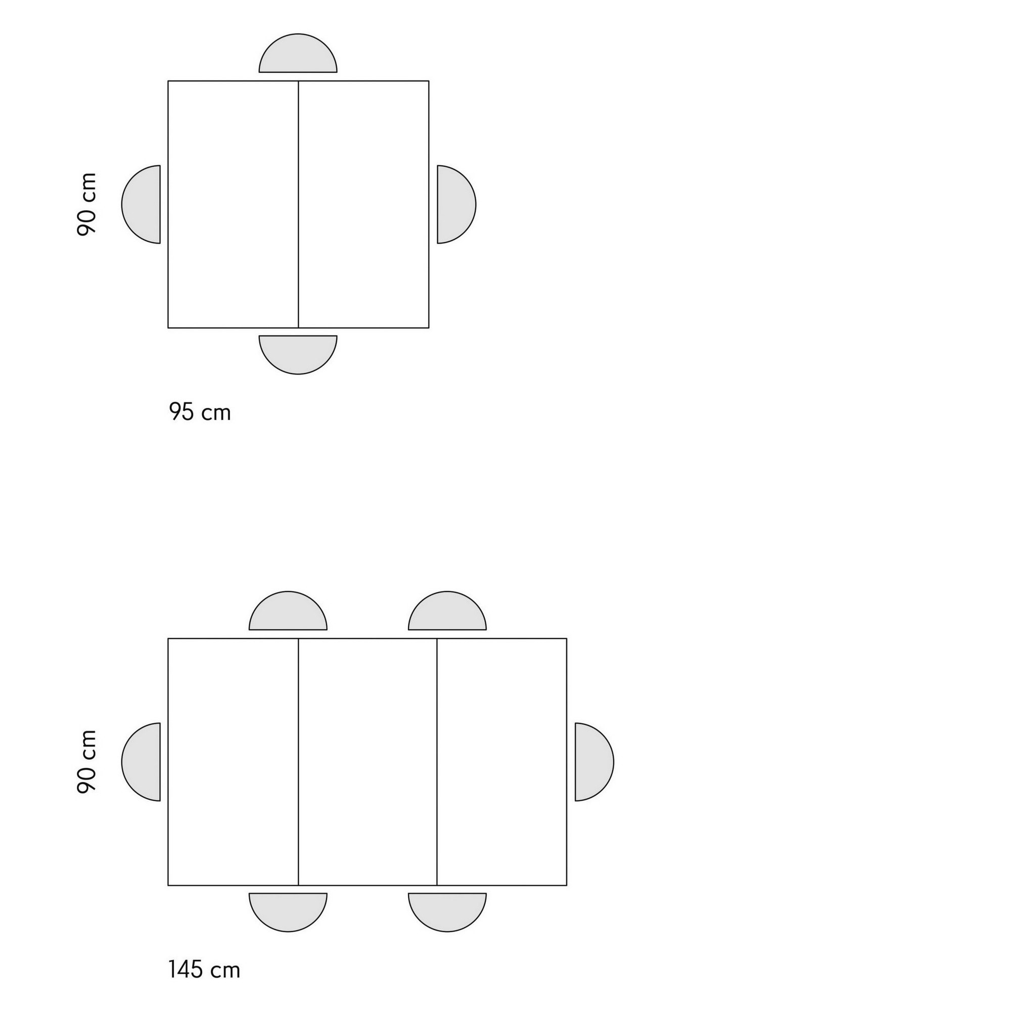 Tavolo FORTE DEI MARMI in legno, finitura rovere rustico e base a X in metallo antracite, allungabile 95x90 cm - 145 x 90 cm
