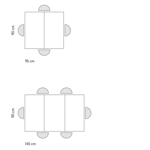 Tavolo FORTE DEI MARMI in legno, finitura rovere rustico e base a X in metallo antracite, allungabile 95x90 cm - 145 x 90 cm