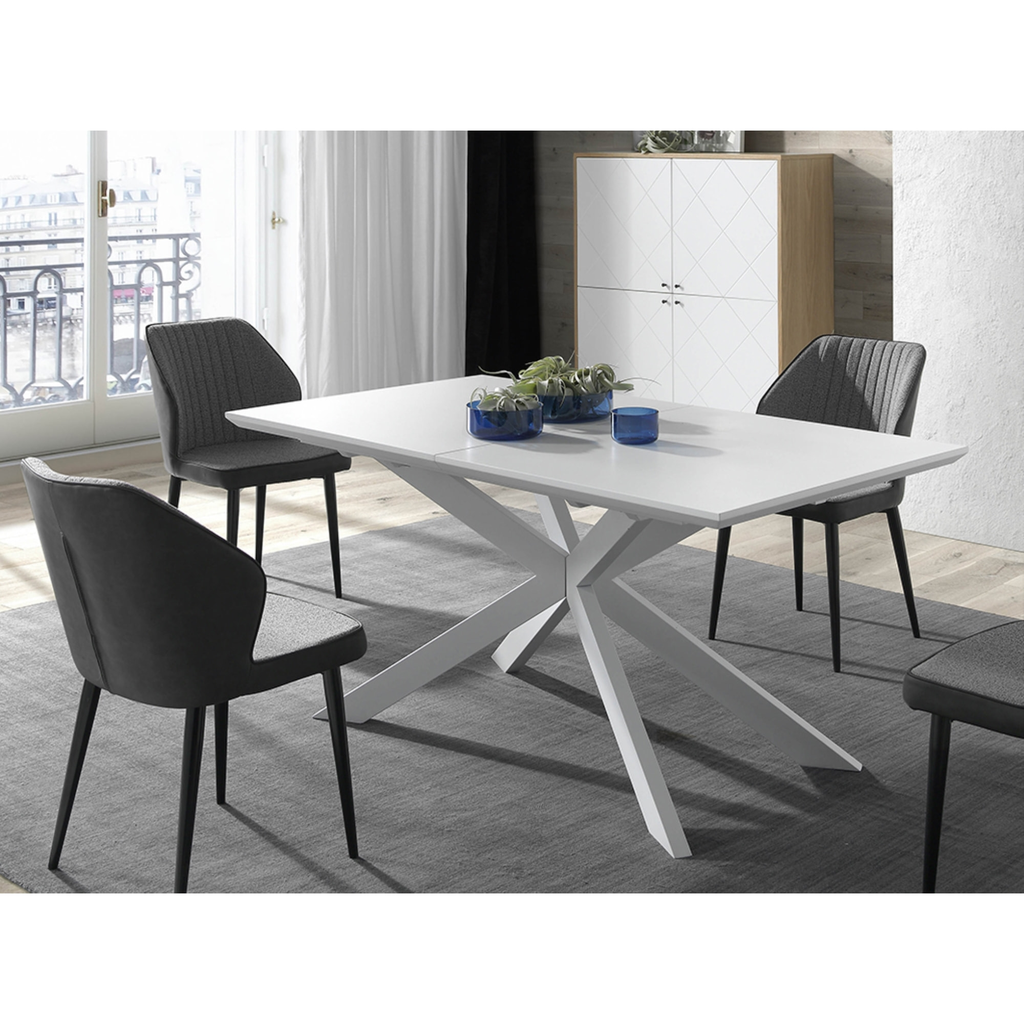 Mesa extensible – Blanco minimalista