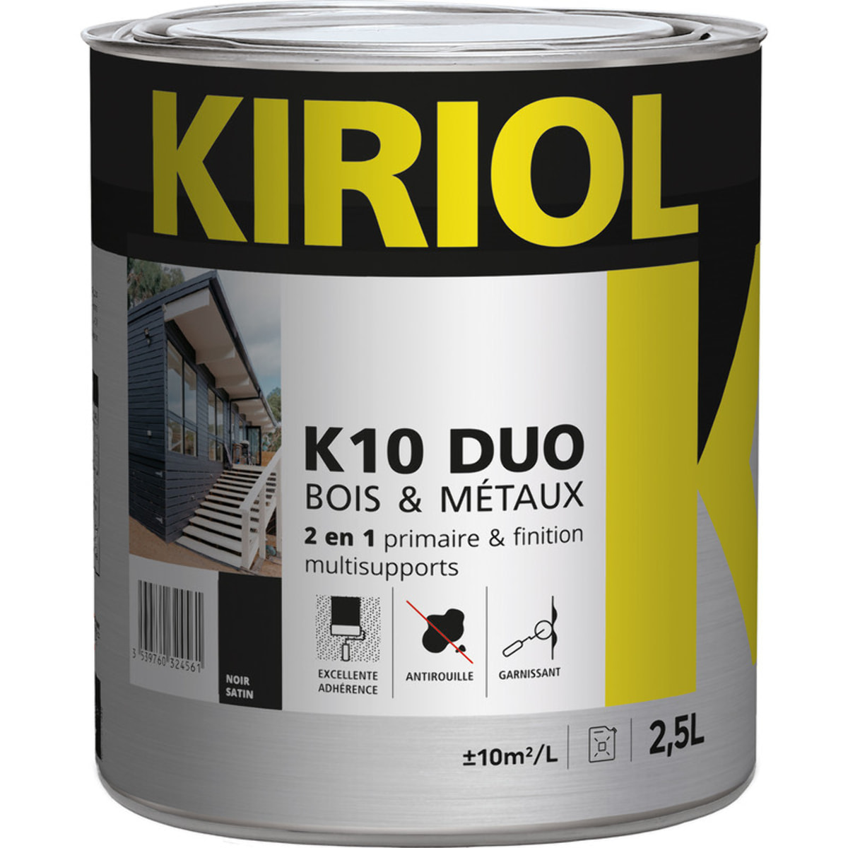 Peinture antirouille K10 Duo COMUS Satin Noir 2.5L - A005375