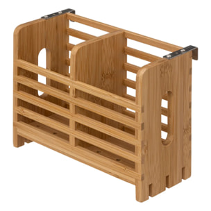 Égouttoir 2 niveaux et couverts bambou