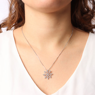 Collana in Argento 925 con Ciondolo Fiocco di Neve in Cubic Zirconia