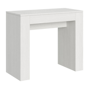 Console extensible 90x42/302 cm Modem Frêne Blanc