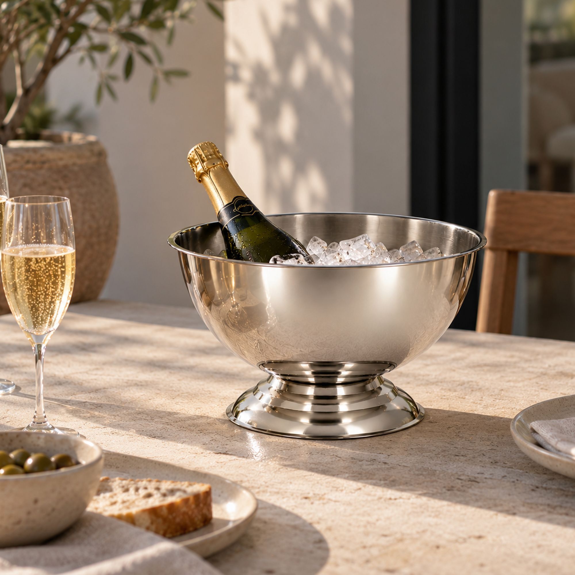 Grand seau à champagne en inox 40cm