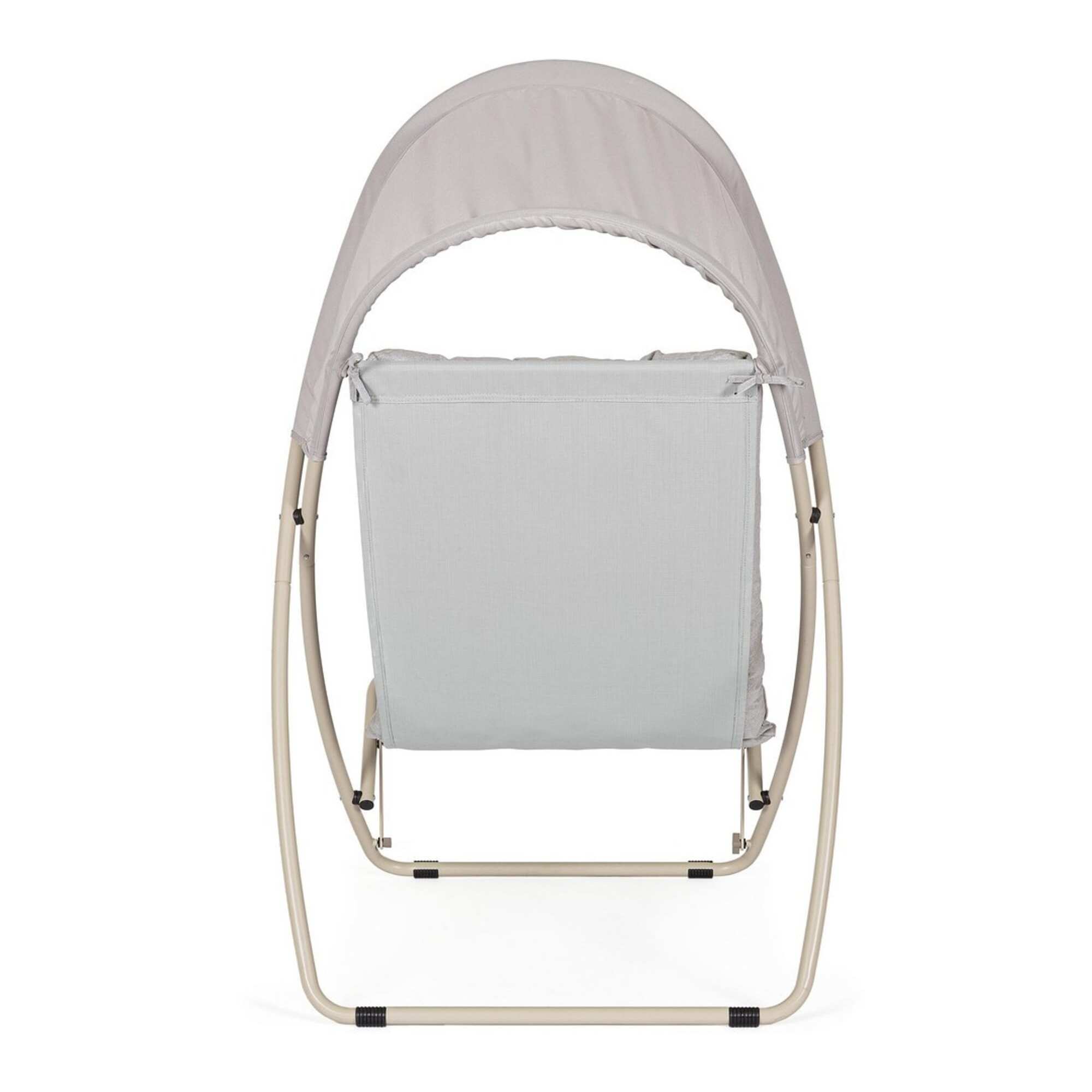 Poltrona lounge DEIA in acciaio beige e textilene tortora