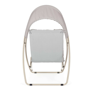 Poltrona lounge DEIA in acciaio beige e textilene tortora