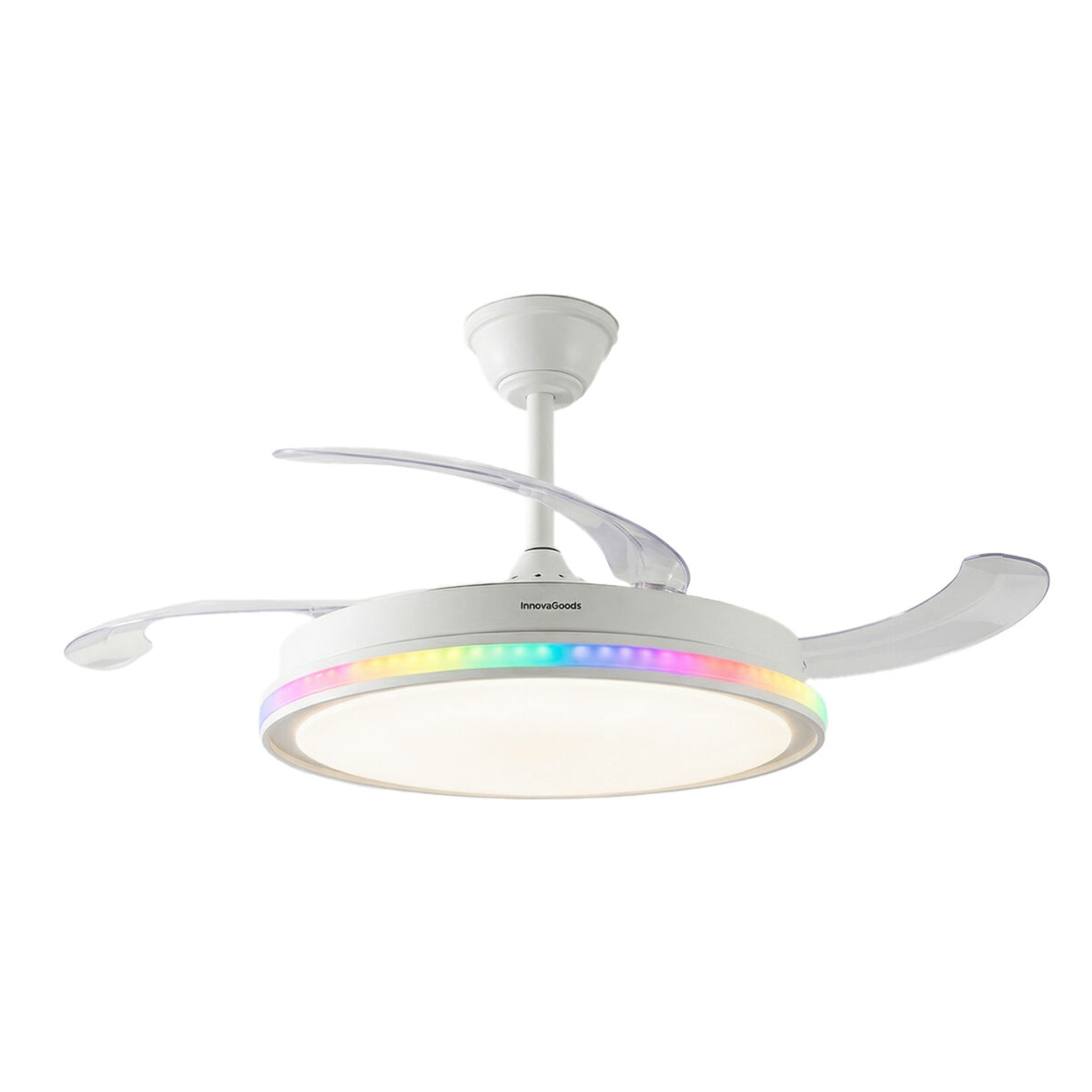 Ventilador de Techo con Luz LED RGB, 4 Aspas Retráctiles y Mando a Distancia InnovaGoods
