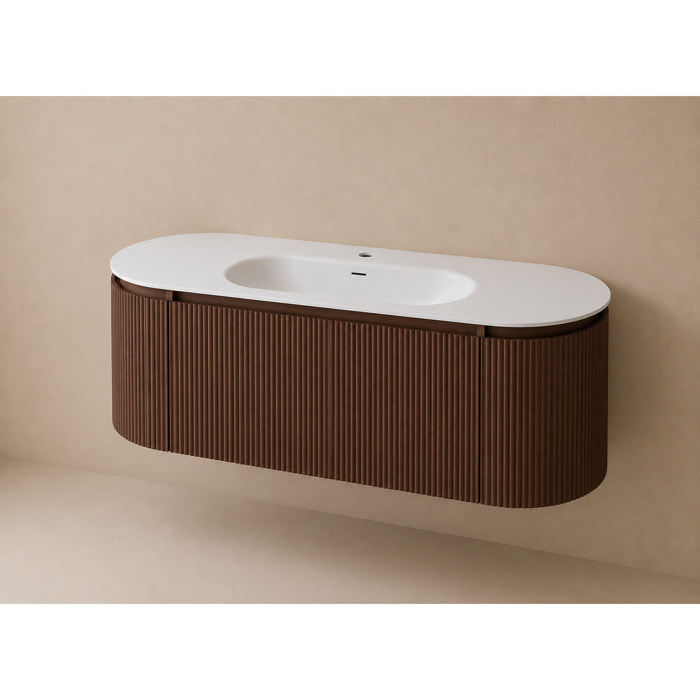 MOBILE DA BAGNO COSMO 120CM NOCE PURO - 3 PEZZI