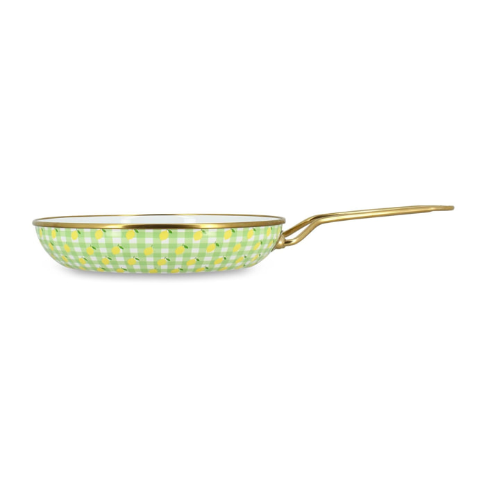 Poêle 20cm en acier émaillé avec motif citron - tous feux VICHY