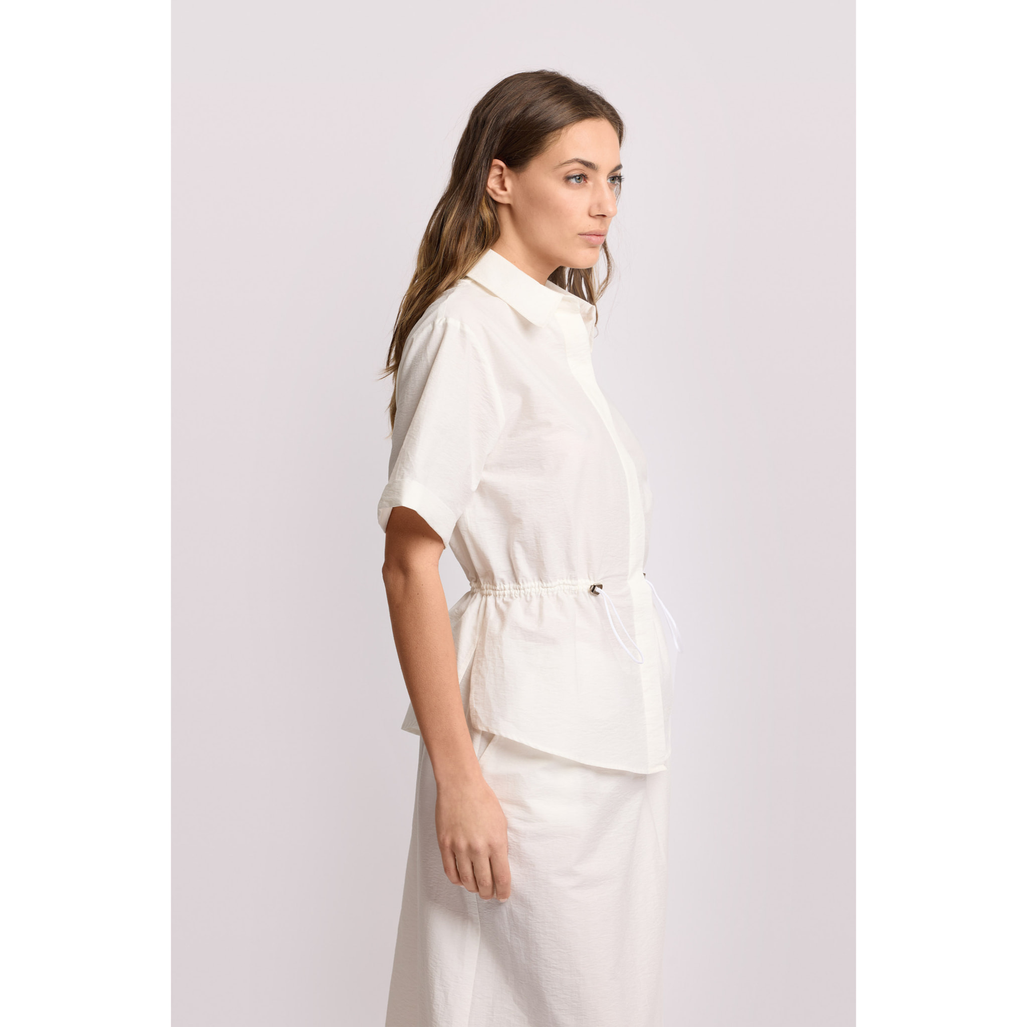 Kocca - Camicia con coulisse Donna, Tinta unita, Colletto di camicia