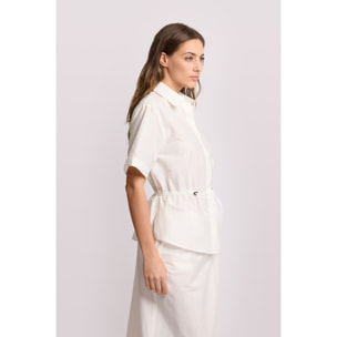 Kocca - Camicia con coulisse Donna, Tinta unita, Colletto di camicia