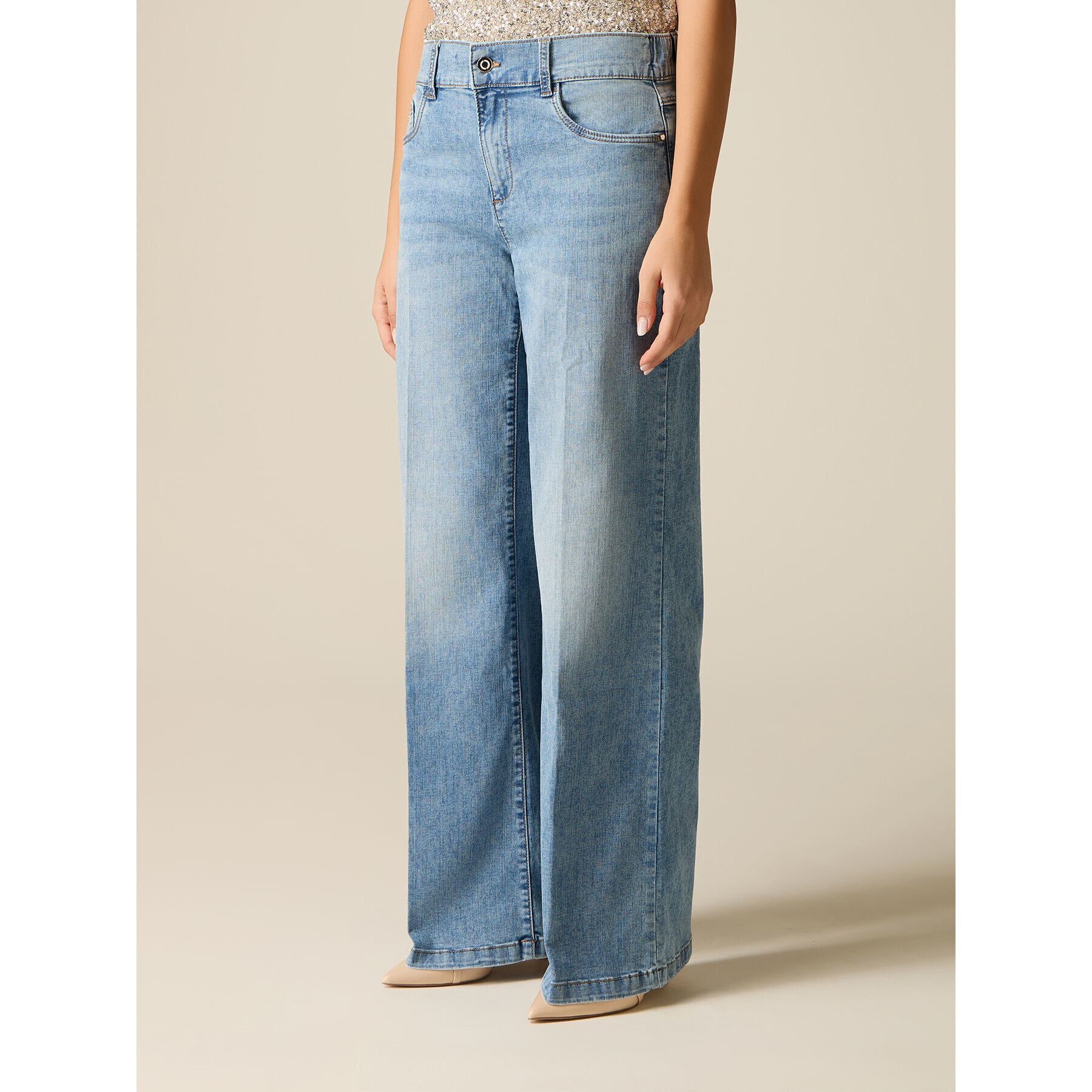 Oltre - Jeans a palazzo - Azzurro