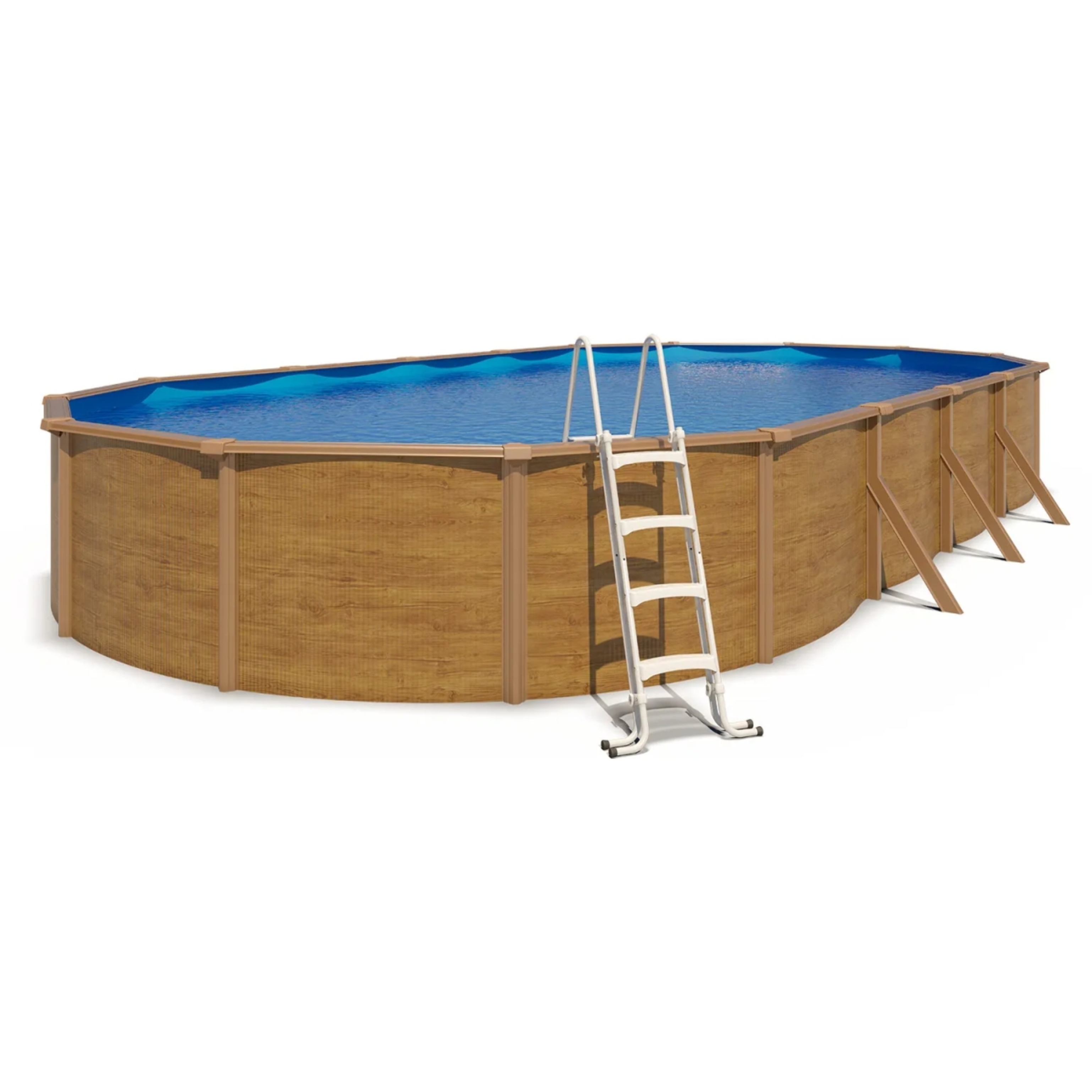 Piscine hors sol acier ovale 10,05 x 5,50 x 1,20 m aspect bois CANYON