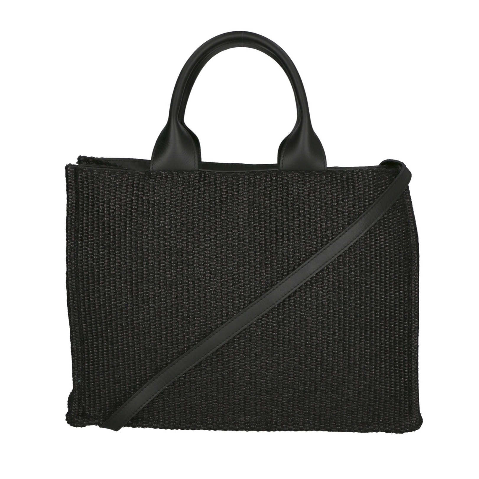 Borsa a mano da donna - Modello False - Misto pelle e tessuto - 31.0 x 41.5 x 15.5 cm