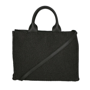 Borsa a mano da donna - Modello False - Misto pelle e tessuto - 31.0 x 41.5 x 15.5 cm