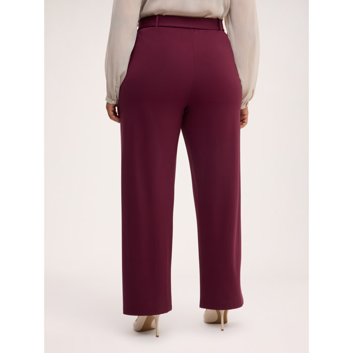 Fiorella Rubino - Pantaloni Wide Leg con cintura ad anello - Bordeaux