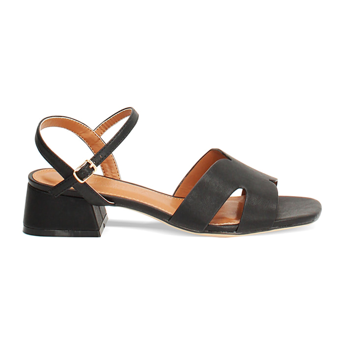 Sandali neri con tacco 4 cm