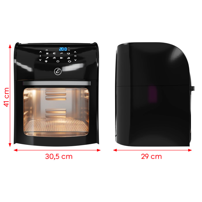 Friggitrice Ad Aria 12 Litri 10 In 1 Forno Aria Calda Con LED Touch Screen Senza Olio Multifunzione 1800W 6 Accessori 7 Programmi