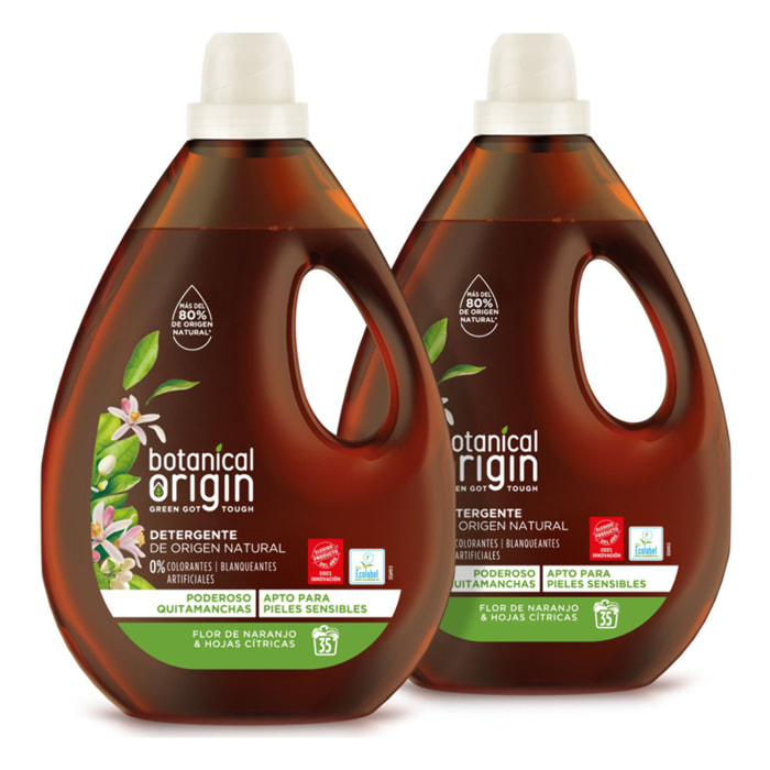 Botanical Origin Detergente para la ropa Ecológico Fragancia Flor de naranjo y hojas cítricas 70 lavados (2x35 dosis)