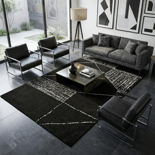 Tapis tufté à la main aux motifs géométriques