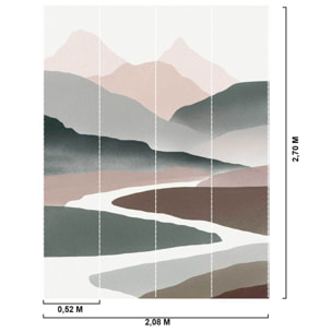 Papier peint panoramique vallon et rivière Intissé