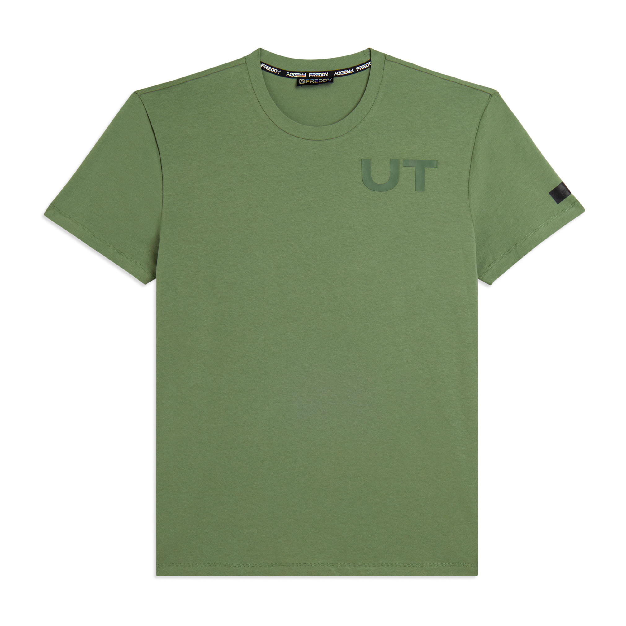 T-shirt Cotone Elasticizzato con Stampa Urban Tech