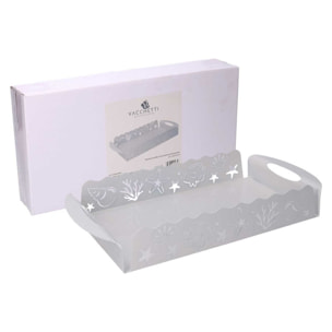 Vassoio in metallo mare bianco rettangolare cm41x20h6