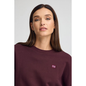 Sudadera color borgoña de corte holgado y logo Polo Club