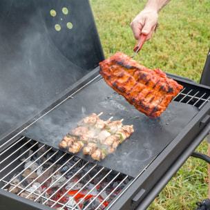 Pack 2 tapis pour four ou barbecue et barbecue pliable portable pour charbon InnovaGoods