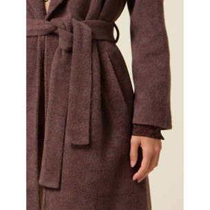 Oltre - Cappotto ammagliato con cintura - Marrone