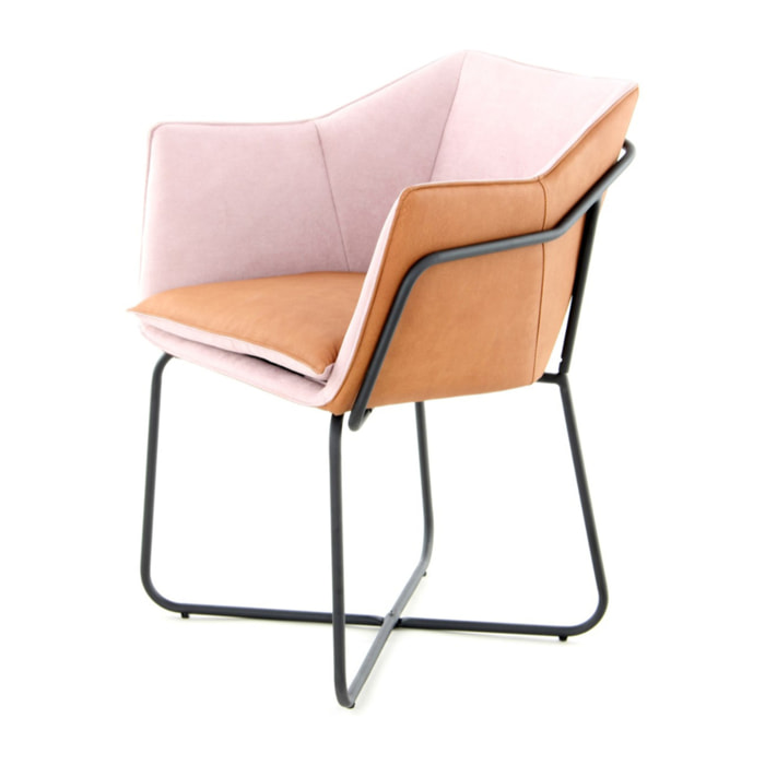 Poltroncina Lounge Marietta in Ecopelle e Metallo