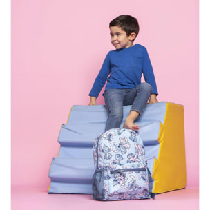Mochila infantil tiempo libre estampado stitch, unisex niños, azul, pequeña