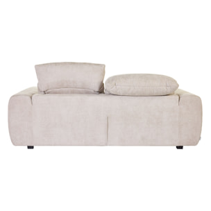 Canapé convertible avec têtières ajustables 3 places en tissu velours chenille beige NOAM