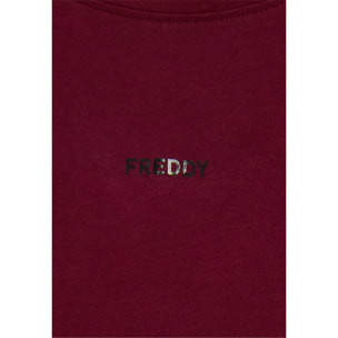 T-shirt donna con stampa sulle spalle