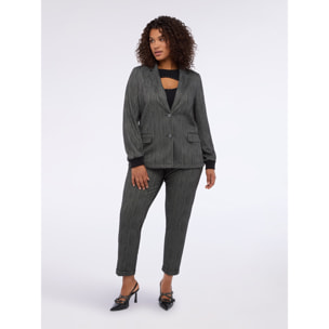 Fiorella Rubino - Blazer con polsini a constrasto - Grigio