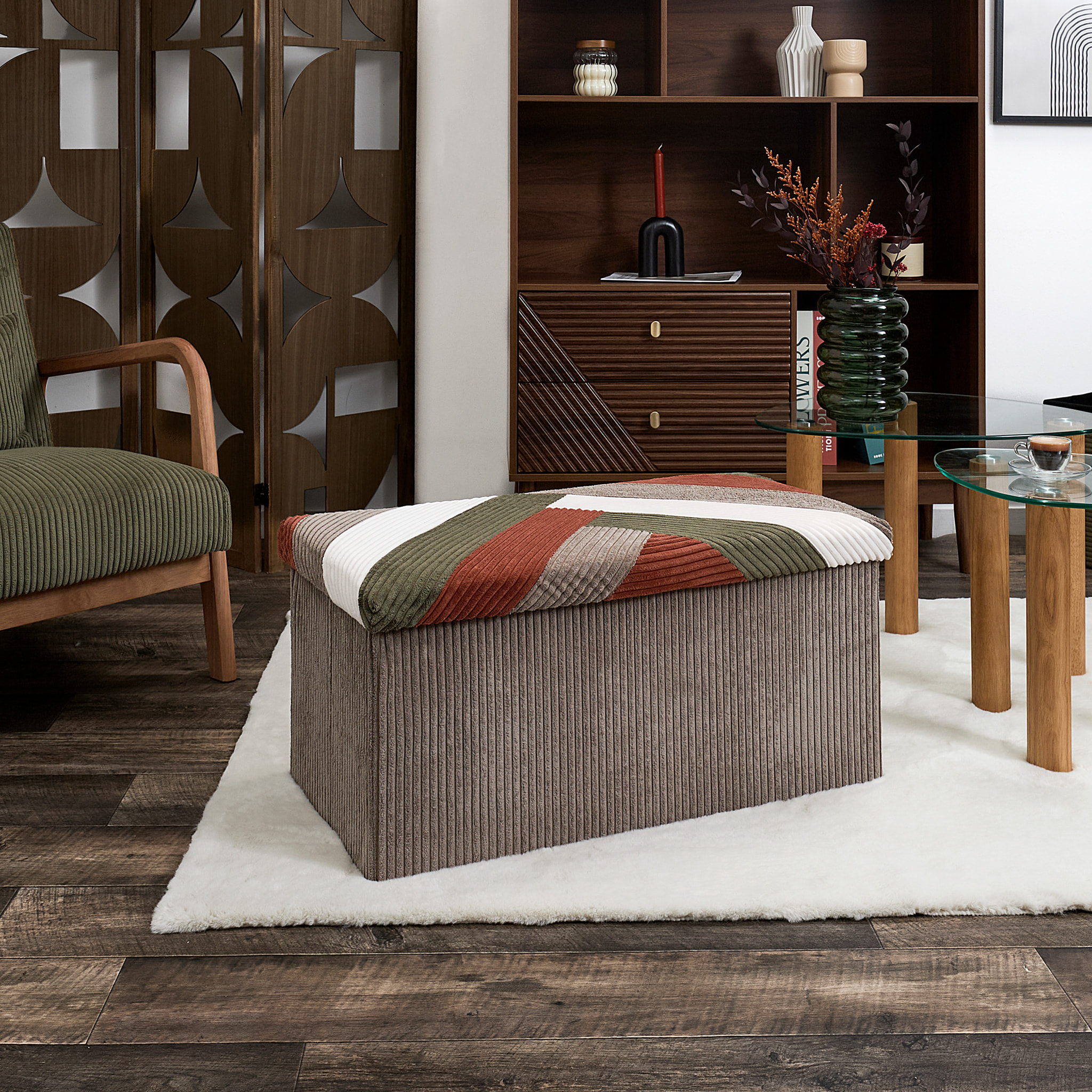 Coffre Banc Pliable Patchwork Cotele Scott