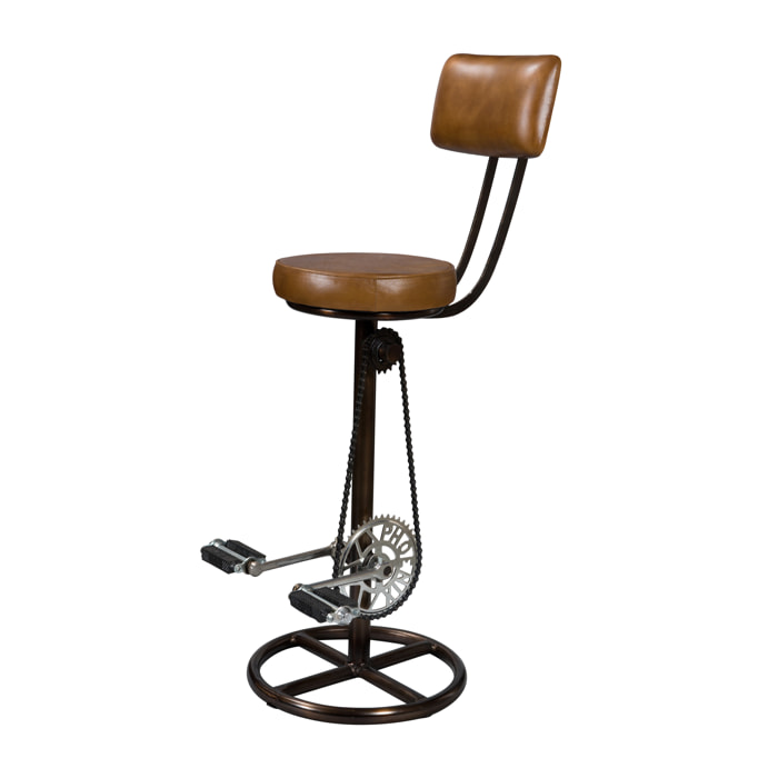 Chaise de bar 76 cm en cuir avec dossier - Phoenix