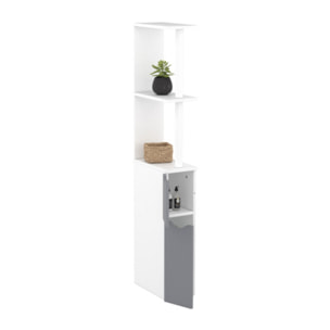 Colonne salle de bain blanche et grise 118cm