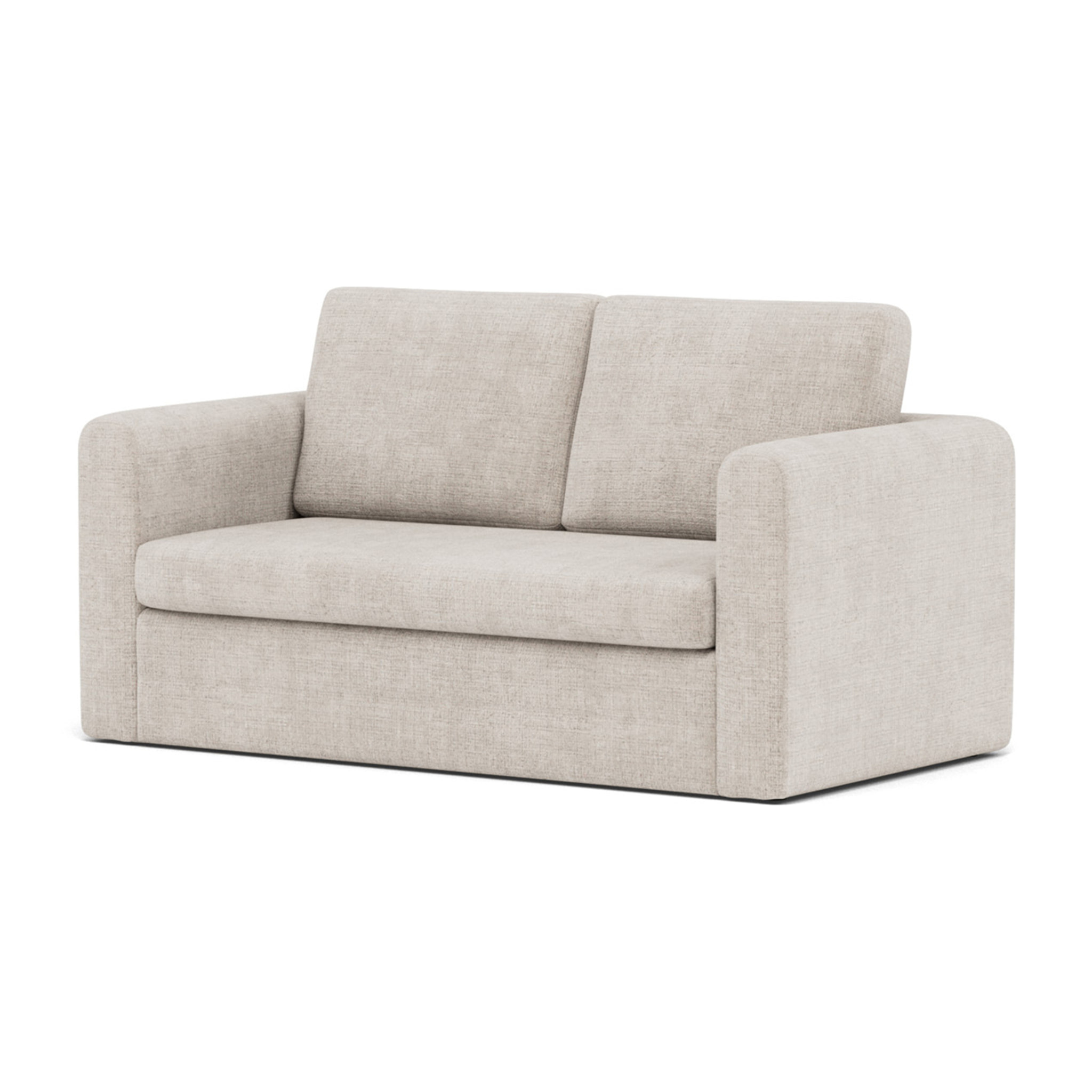 Marilia - Canapé 2 places convertible déplimousse en velours texturé - Beige