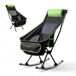 Chaise berçante de camping pliante 2 en 1 avec poche, coussin et sac de transport Trillow InnovaGoods