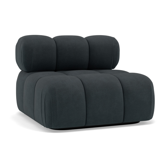 Ruby - module d'assise sans accoudoirs en velours texturé - Noir