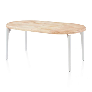 Mesa redonda extensible Padma Blanco - Roble