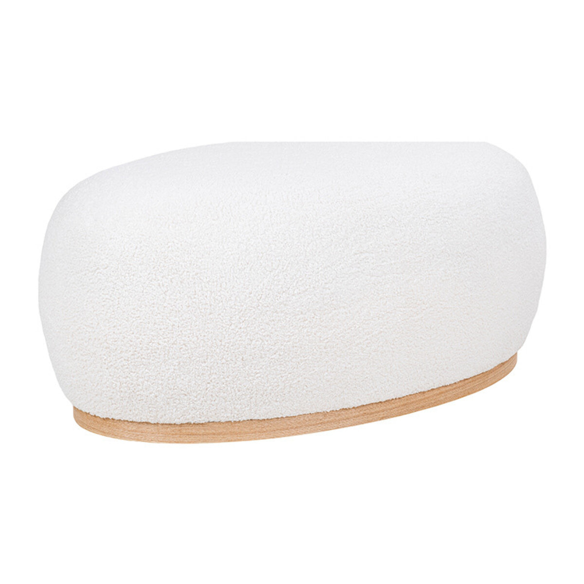 Amy - pouf - en tissu bouclette - Blanc