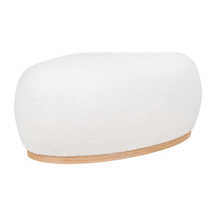 Amy - pouf - en tissu bouclette - Blanc