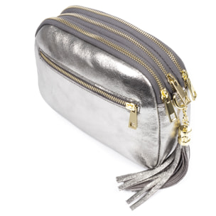 Aliminusa bolso bandolera Mujer. Piel auténtica Gamuza Lacada.